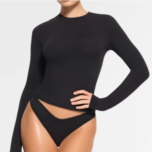 SKIMS Tops - NWT SKIMS Cotton Jersey Ling Sleeved T-shirt - Soot